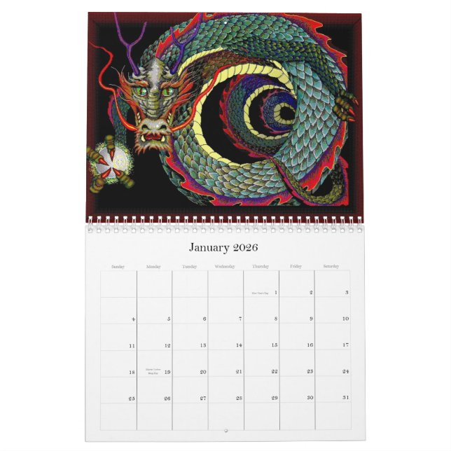 Drache-Glück-Mall Kalender (Jan 2026)