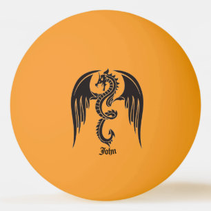 Drache-Glühen in der Dunkelheit Ihr NAMENSKlingeln Tischtennisball