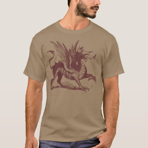 Drache Gravur - Dunkelbraun T-Shirt