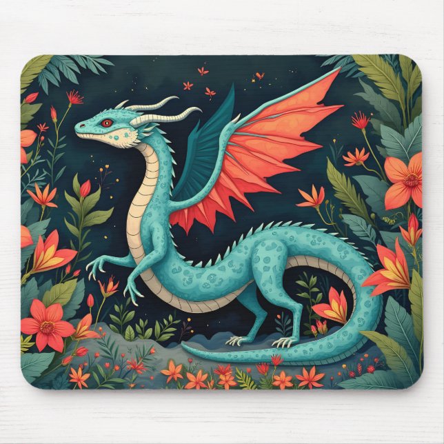 Drache im Dschungel Mousepad (Vorne)