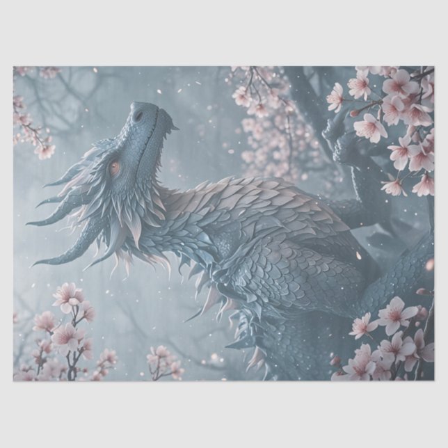 Drache im Garten Seidenpapier (Vorderseite)