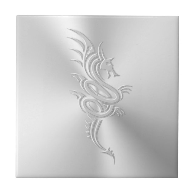 Drache im östlichen Stil, Embossed-Effekt Fliese (Vorderseite)