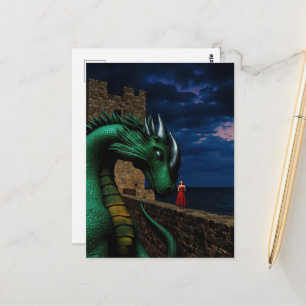 Drache im Schloss Postkarte