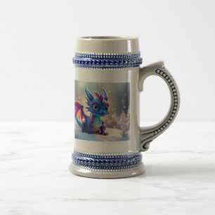 Drache im Schnee. Bierglas