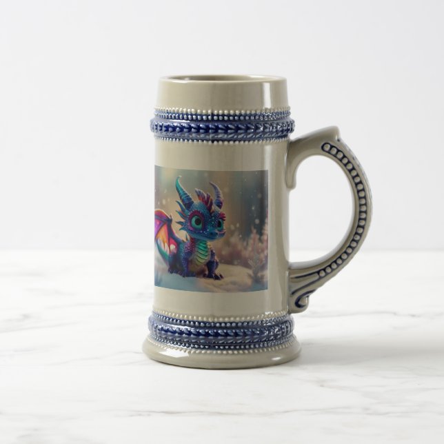 Drache im Schnee. Bierglas (Rechts)