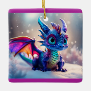Drache im Schnee. Keramikornament