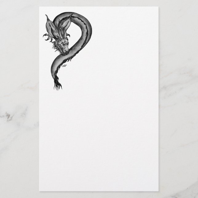 Drache im Tattoo-Stil Briefpapier (Vorderseite)