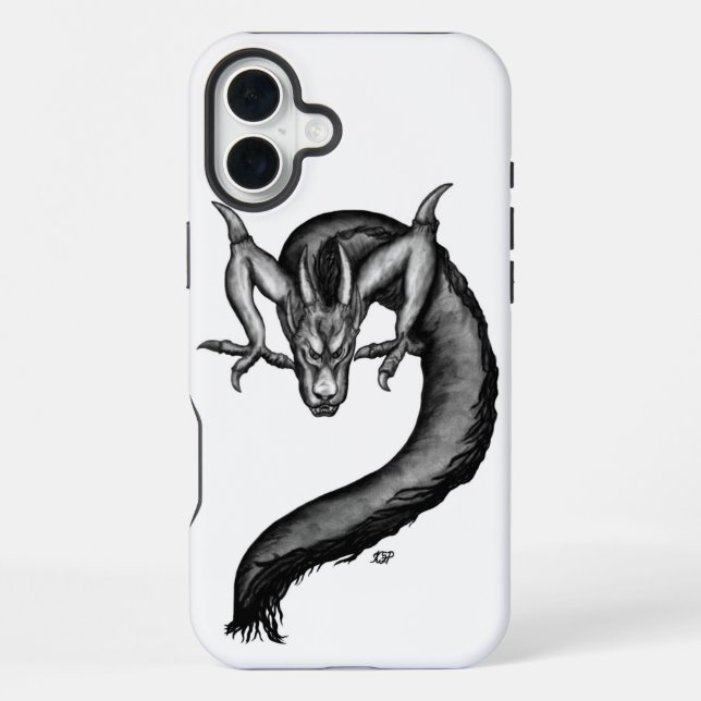 Drache im Tattoo-Stil iPhone 16 Plus Hülle (Rückseite)