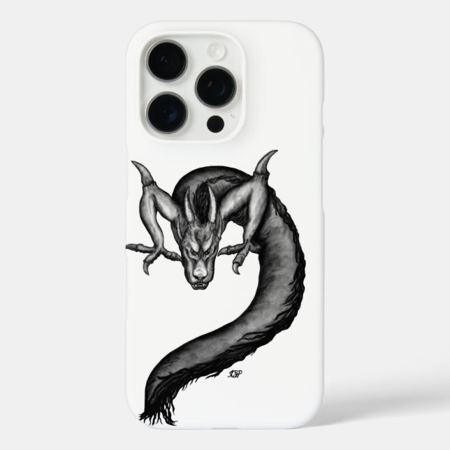Drache im Tattoo-Stil iPhone 16 Pro Hülle (Rückseite)