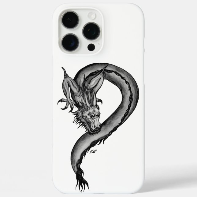 Drache im Tattoo-Stil iPhone 16 Pro Max Hülle (Rückseite)
