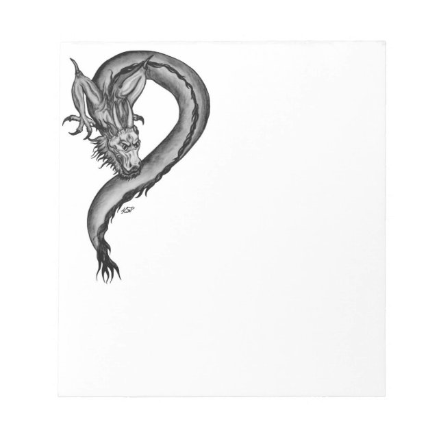 Drache im Tattoo-Stil Notizblock (Vorderseite)