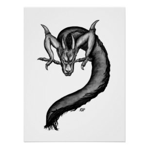 Drache im Tattoo-Stil Poster