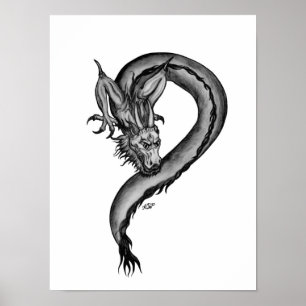 Drache im Tattoo-Stil Poster