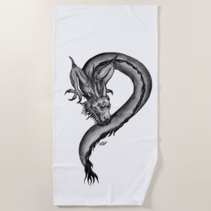Drache im Tattoo-Stil Strandtuch