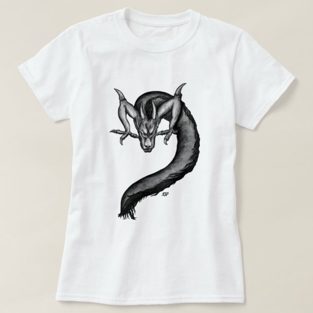 Drache im Tattoo-Stil T-Shirt (Design vorne)
