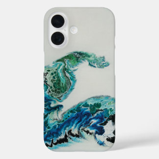 Drache in den Wellen - Abstrakte Meeresenergie iPhone 16 Hülle