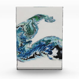 Drache in den Wellen – Abstrakter Ozean Fotoblock
