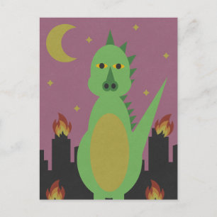 Drache in der Stadt Postkarte
