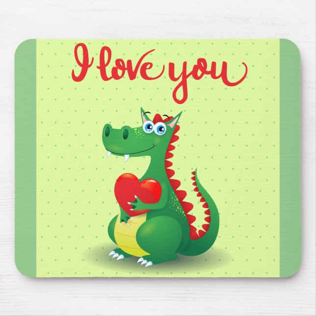 Drache in Liebe Mousepad (Vorne)