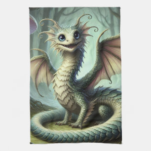 Drache Jabberwocky Niedlich Fantasy Kreatur Kunst Geschirrtuch