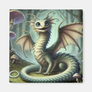Drache Jabberwocky Niedlich Fantasy Kreatur Kunst Magnet