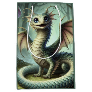 Drache Jabberwocky Niedlich Fantasy Kreatur Kunst Mittlere Geschenktüte