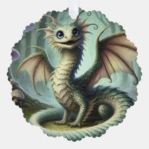 Drache Jabberwocky Niedlich Fantasy Kreatur Kunst Ornament Karte