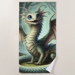 Drache Jabberwocky Niedlich Fantasy Kreatur Kunst Strandtuch