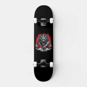 Drache Japanisch in den Wellen Skateboard