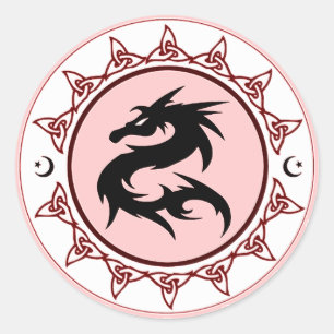 Drache-Knoten 3 Runder Aufkleber