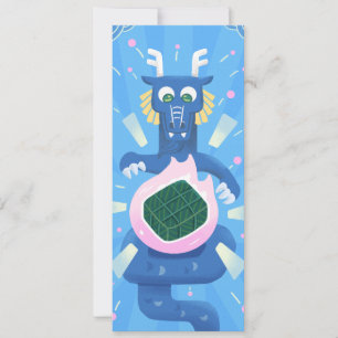 Drache kocht Banh Chung - Funky Cute Stil Einladung
