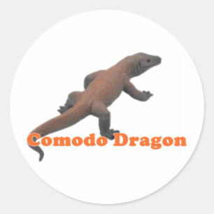 Drache Komodo Reihe Runder Aufkleber