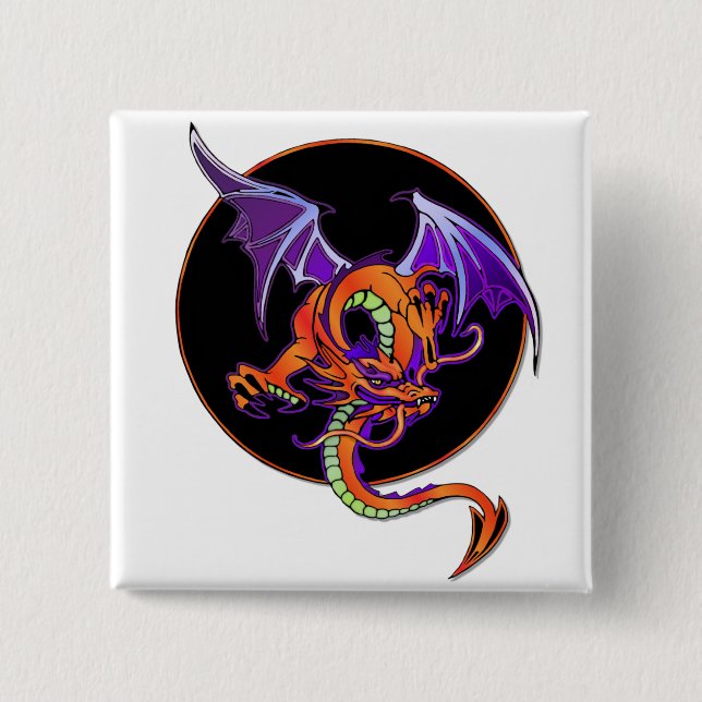 Drache-Kreis Button (Vorderseite)