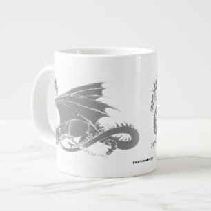 Drache-Kunst/Grau Jumbo-Tasse