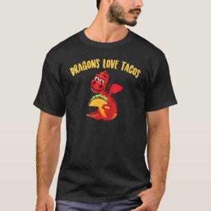Drache liebt Tacos Cooler Fischtaco Gericht T-Shirt