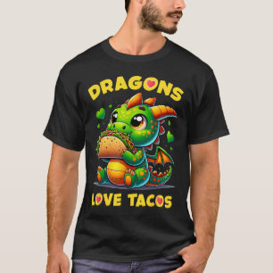 Drache liebt Tacos Süß Cinco De Mayo Mexikanisches T-Shirt