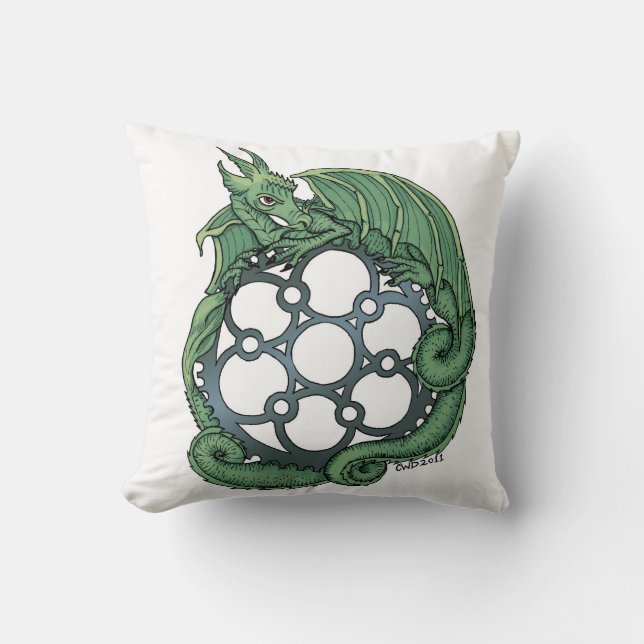 Drache-Mandala-Wurfs-Kissen Kissen (Vorderseite)