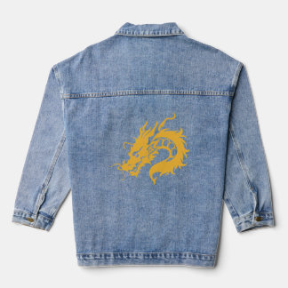 Drache mit gelber Farbe Jeansjacke