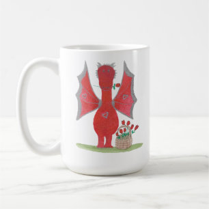 Drache mit roten Rosen Kaffeetasse