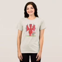Drache mit roten Rosen Tri-Blend Shirt