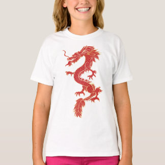 Drache mit roter Farbe T-Shirt