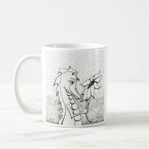 Drache mit Sonnenblume Kaffeetasse