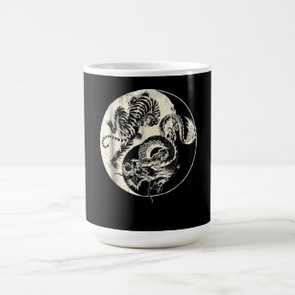 Drache mit Tiger Tattoo YIN und Yang Beast-Kampf Kaffeetasse