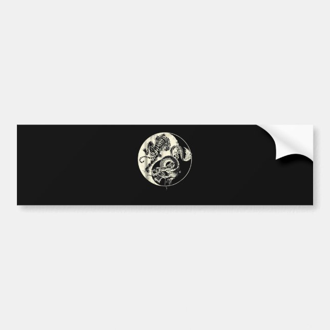 Drache mit Tiger Tattoo YIN und Yang Bestienkampf Autoaufkleber (Vorne)