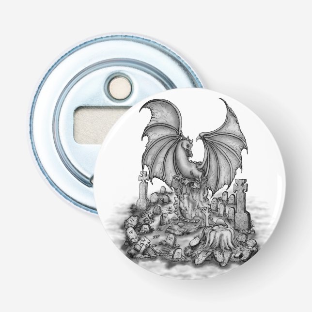 Drache mit Zombie Flaschenöffner (Vorderseite)