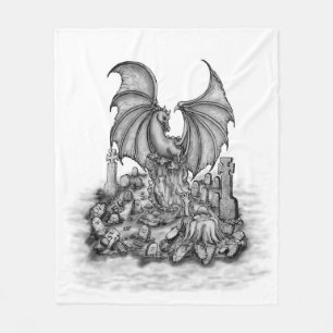 Drache mit Zombie Fleecedecke