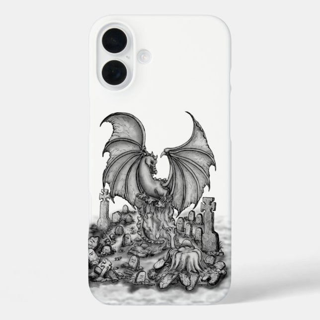 Drache mit Zombie iPhone 16 Plus Hülle (Rückseite)