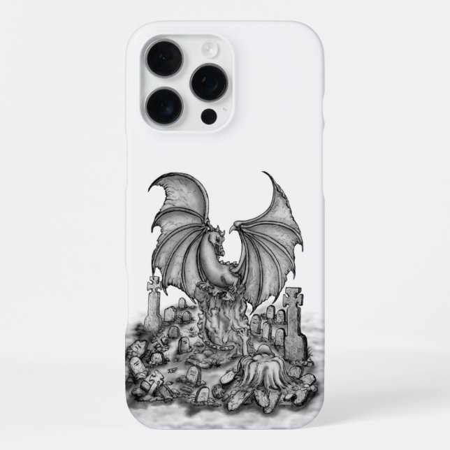Drache mit Zombie iPhone 16 Pro Max Hülle (Rückseite)