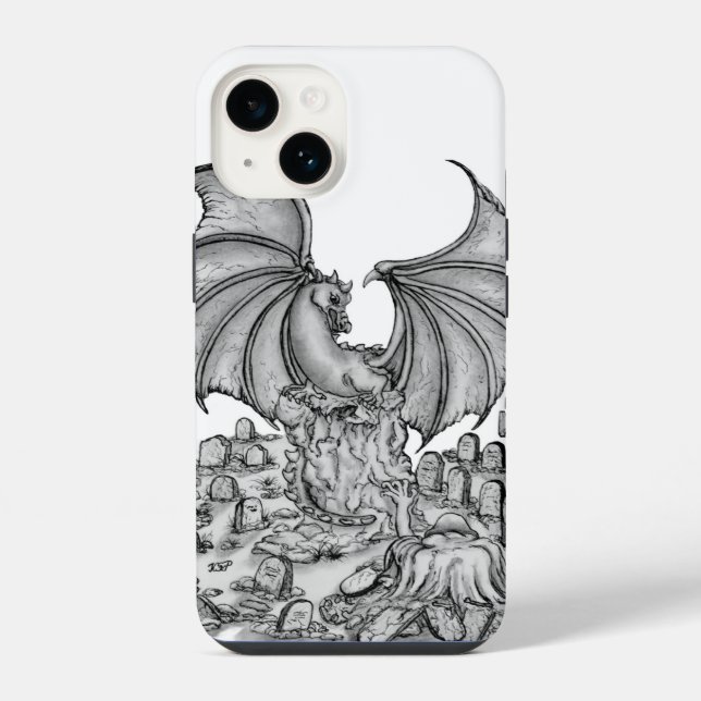 Drache mit Zombie iPhone Hülle (Rückseite)