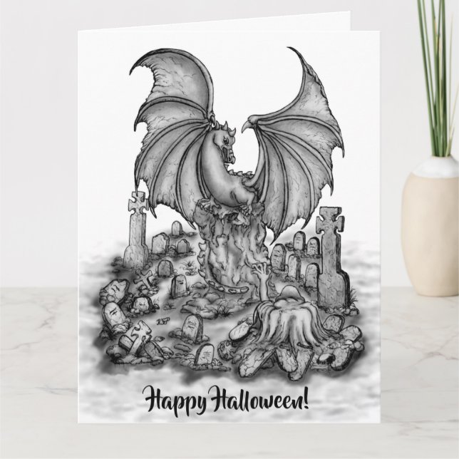 Drache mit Zombie Karte (Vorderseite)